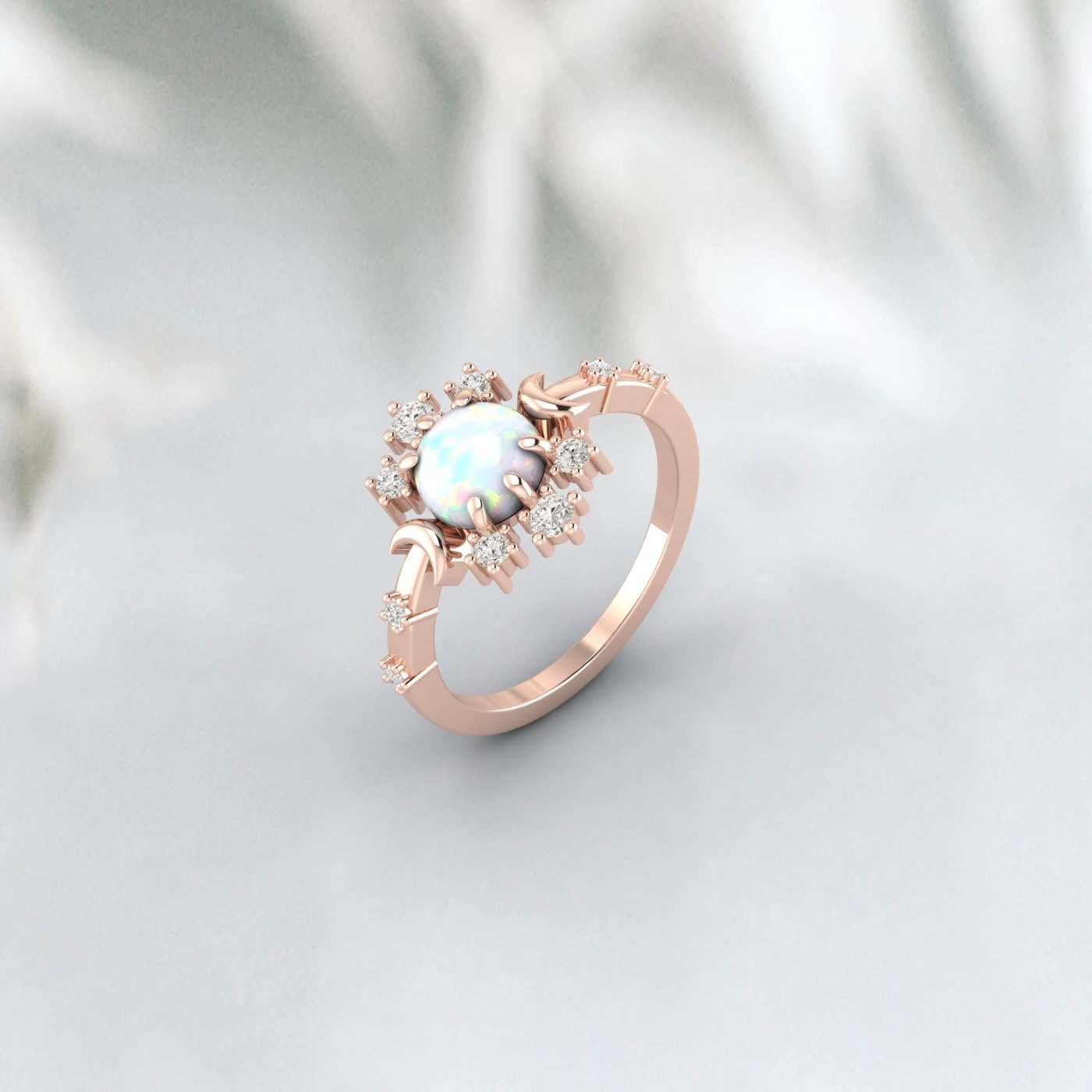 Natural Opal Engagement Ring 925 Sterling Silver Fire Opal Ring Gift For Her
