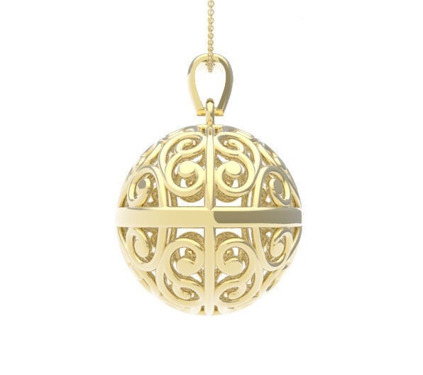 Brass Healing Ball Pendant Locket Jewelry Spiritual Brass Necklace Ball Pendant