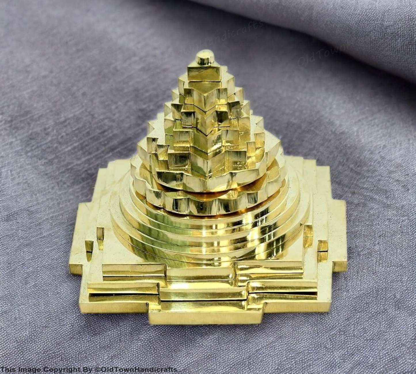 Brass Meru Shree Yantra Solid Puja Decor for Home Office Prosperity Shree Yantra