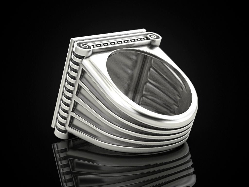 Mason Ring US7-15 Chrome 925 Silver G Symbol Freemason George Washington Style