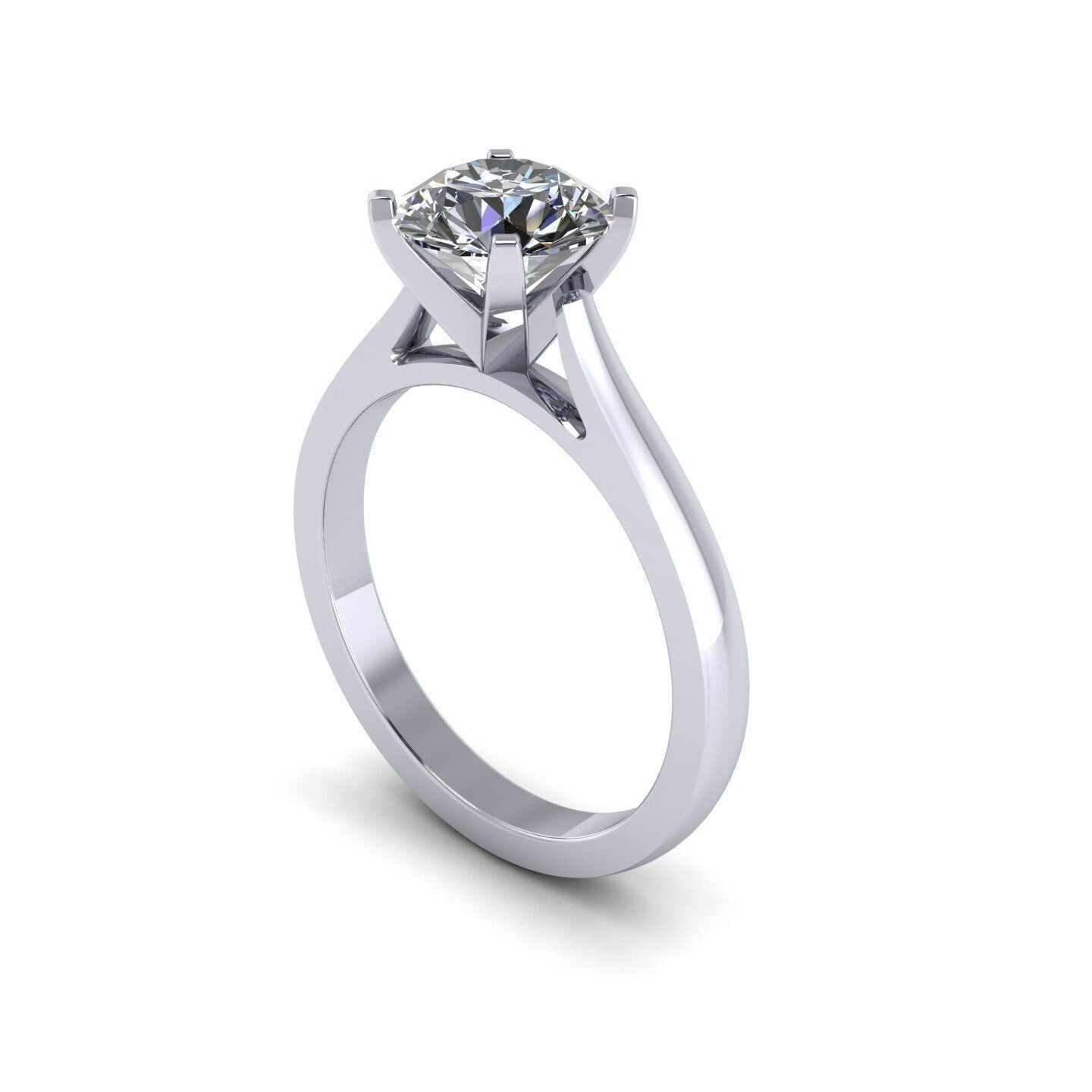 Real Round Moissanite Ring 925 Silver Engagement Wedding Band Women Gift US5~15