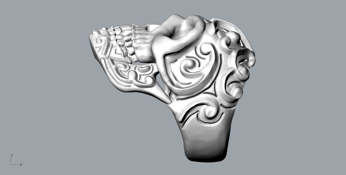 925 Sterling Silver Biker Skull Ring Gothic Rider US5-15 Fashion Jewelry For Men
