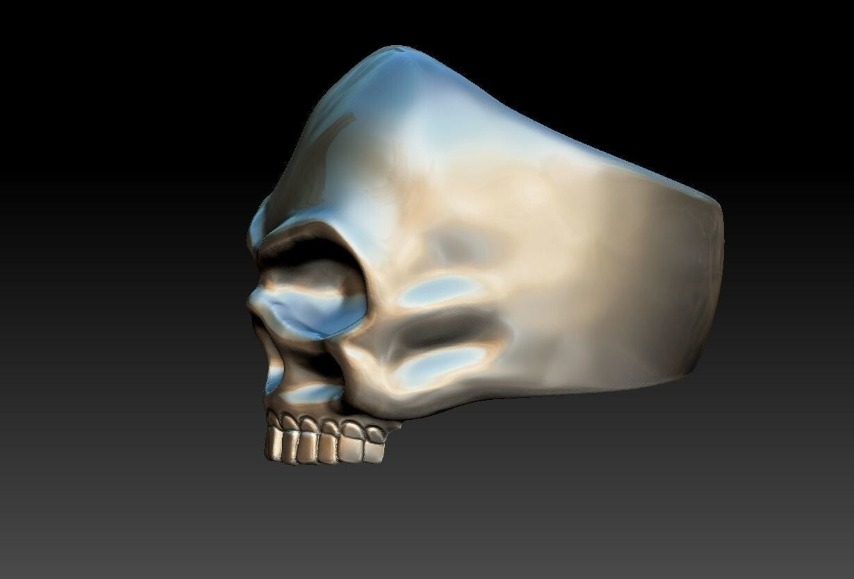 Keith Richards Skull Ring Silver Biker Rocker Gothic Men Women Gift Ring US5-15