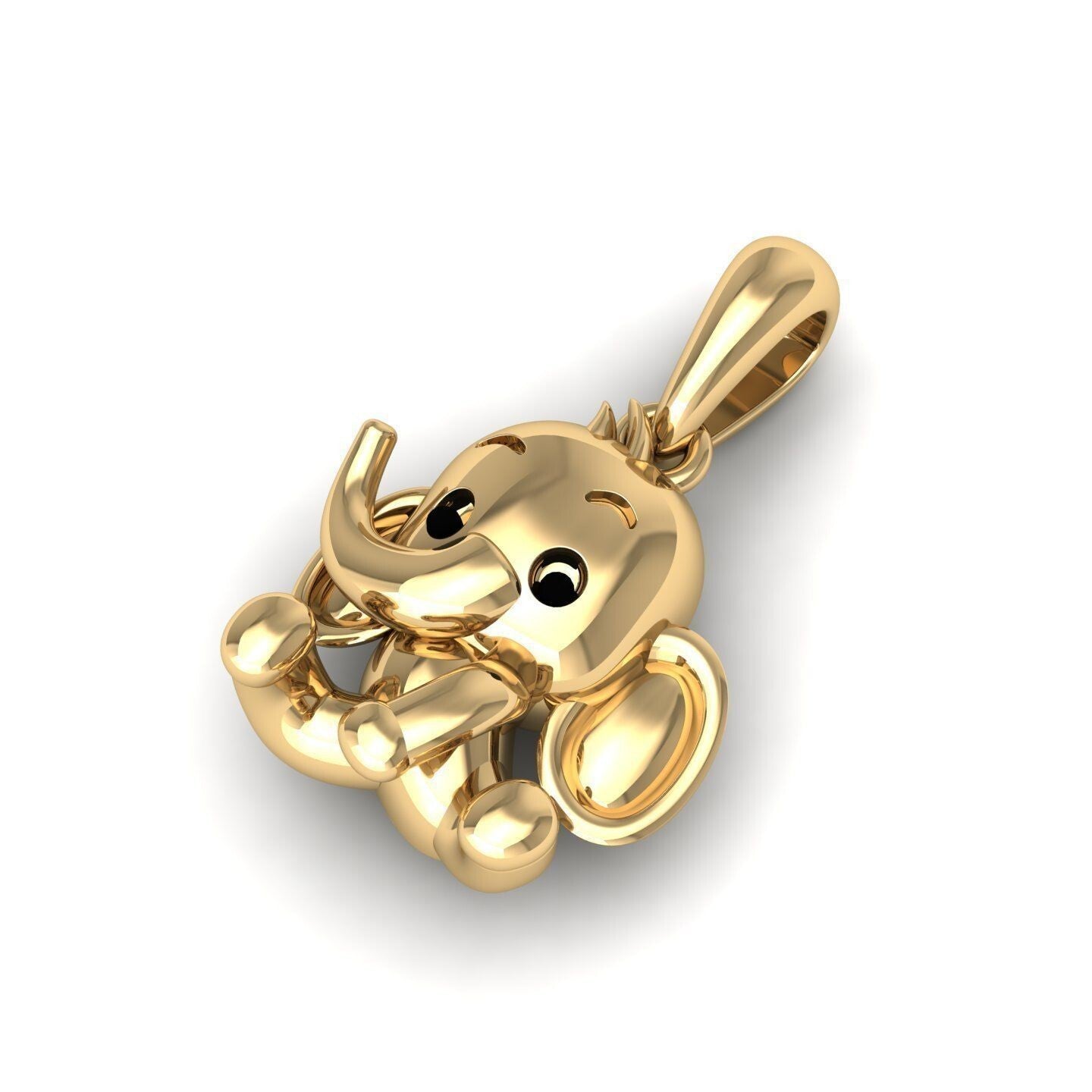 Brass Baby Elephant Pendant Baby Jewelry Gift Animal Charm Elephant Necklace