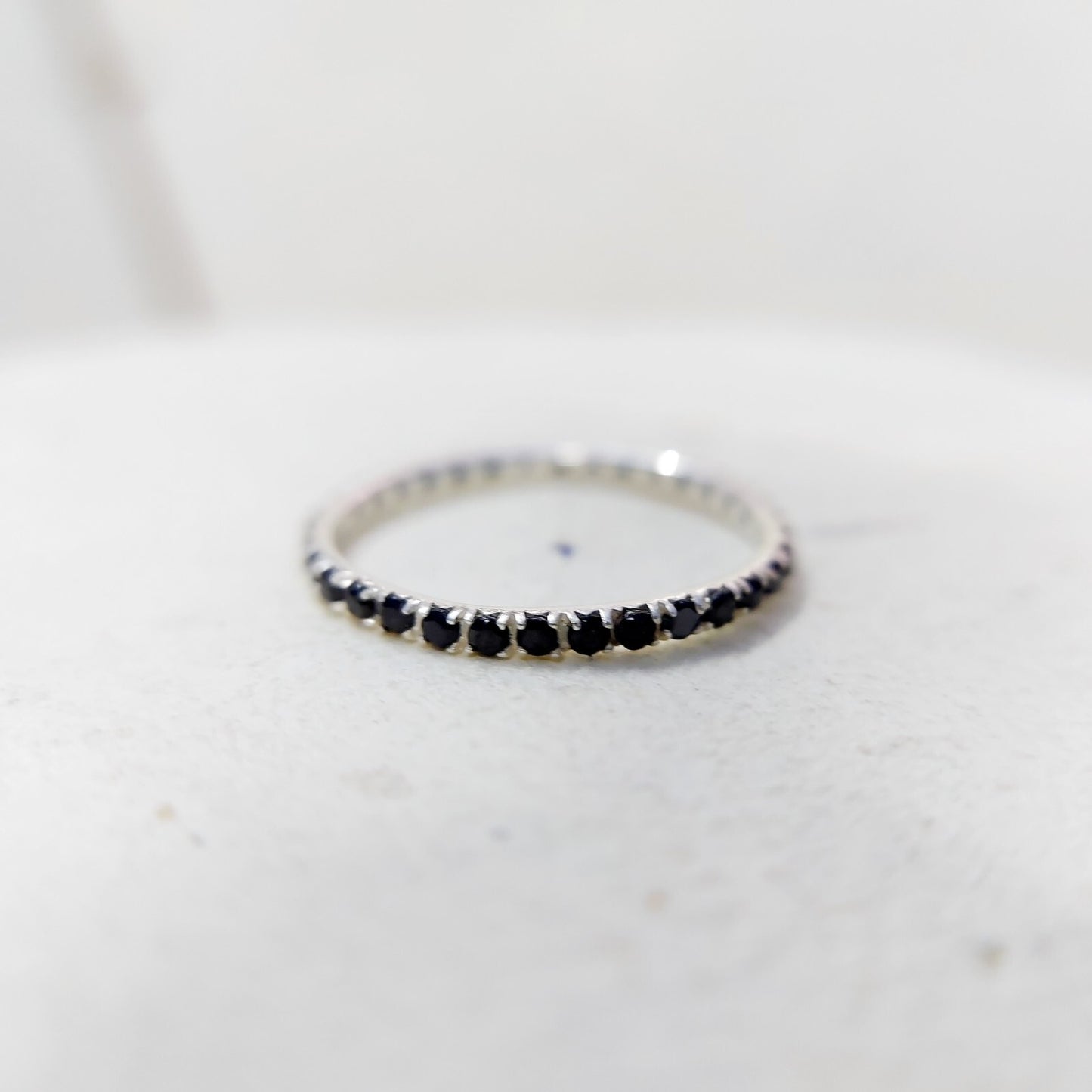 Black Onyx Gemstone Silver Handmade Eternity Engagement Women Gift Ring Us5~15