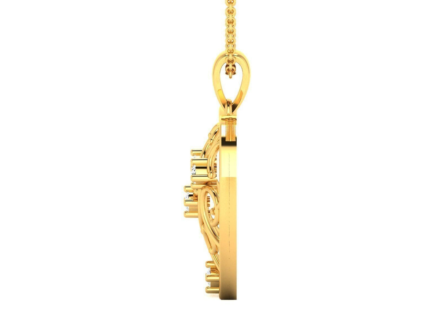 Heart Brass CZ Pendant Necklace Dainty Heart Charm Gift For Women Girlfriend
