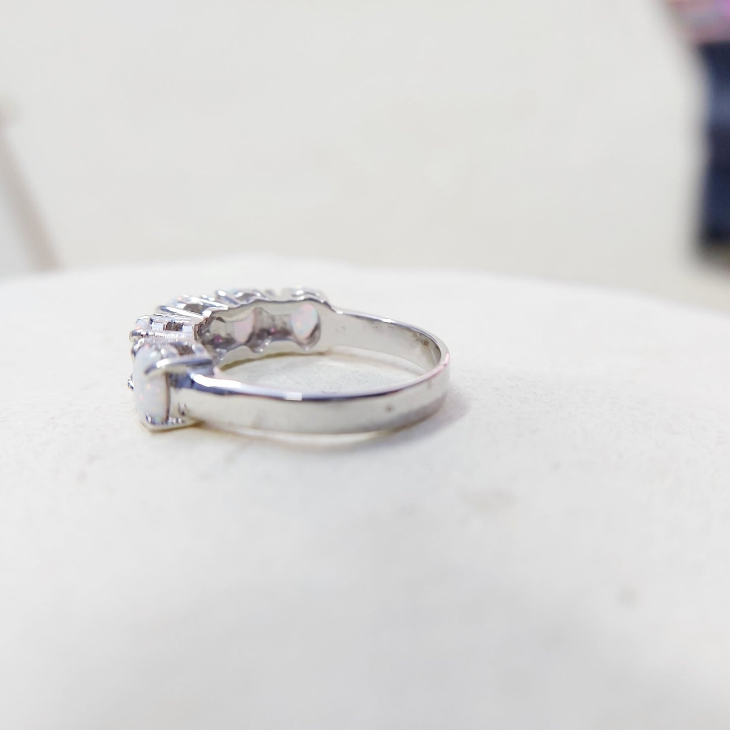 Eternity Opal Ruby Ring Silver Fire Opal Handmade Engagement Gift Ring Us5~15