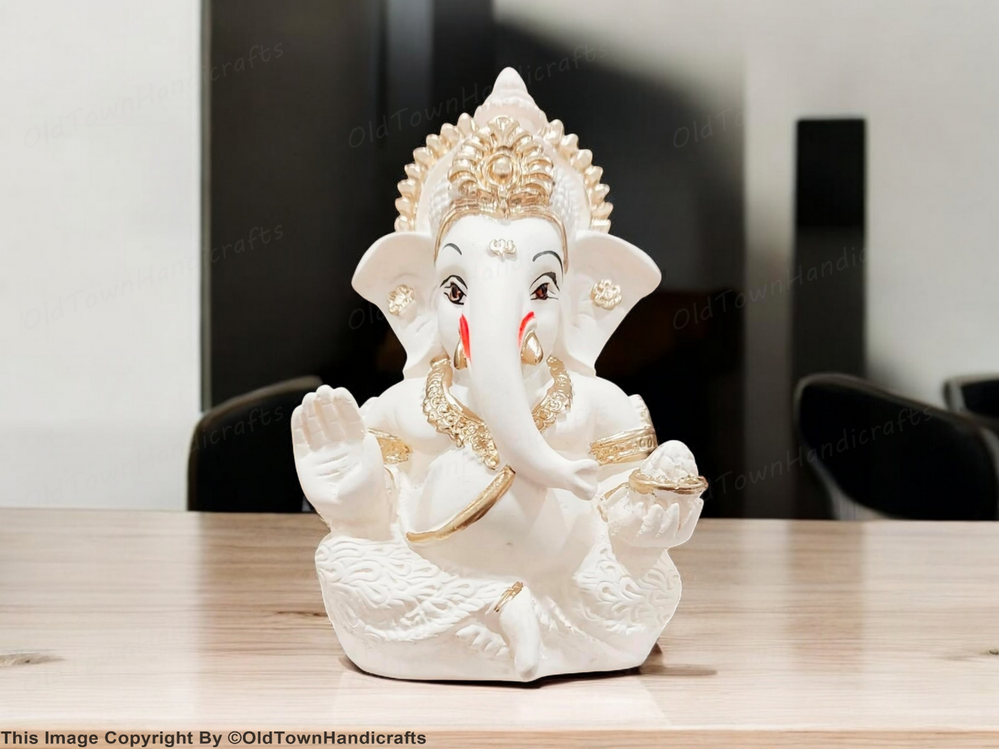 Ganesh Hand painted Baby Car Ganesha Polyresine Showpiece Colorful Home Decor