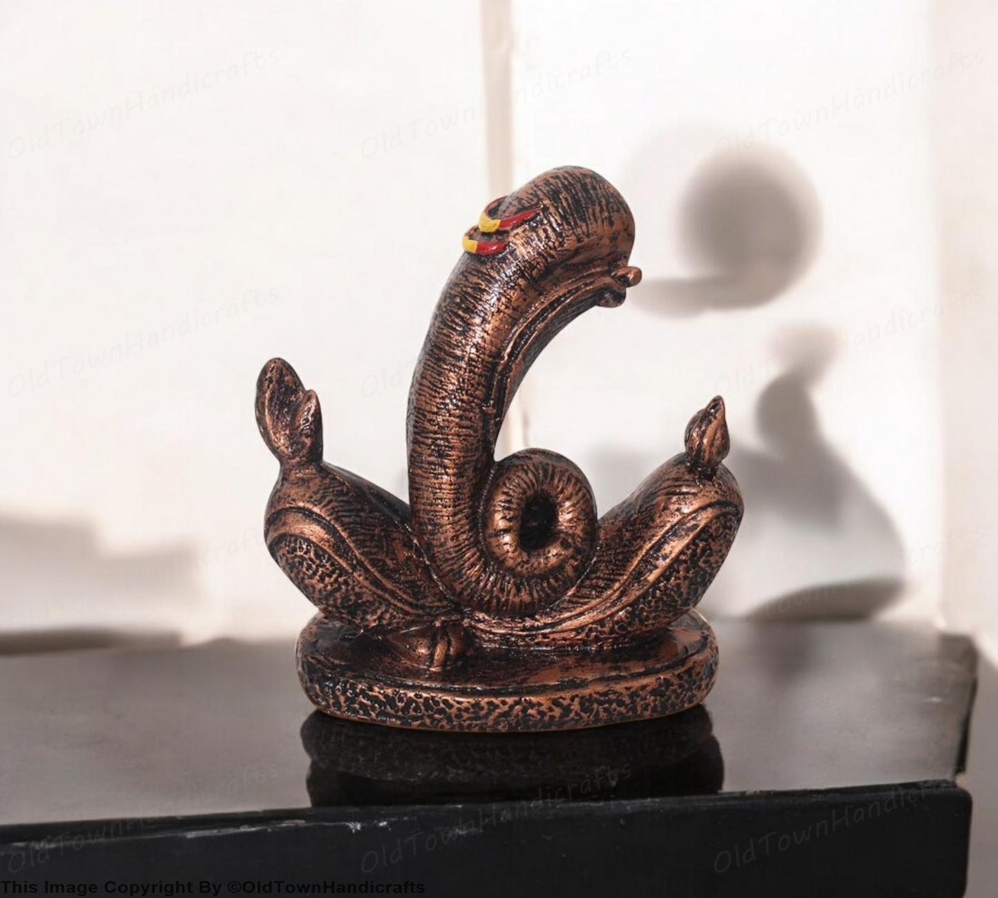 Modern Art Ganesha Statue Antique Copper Finish Home Office Decor Gift 20cm
