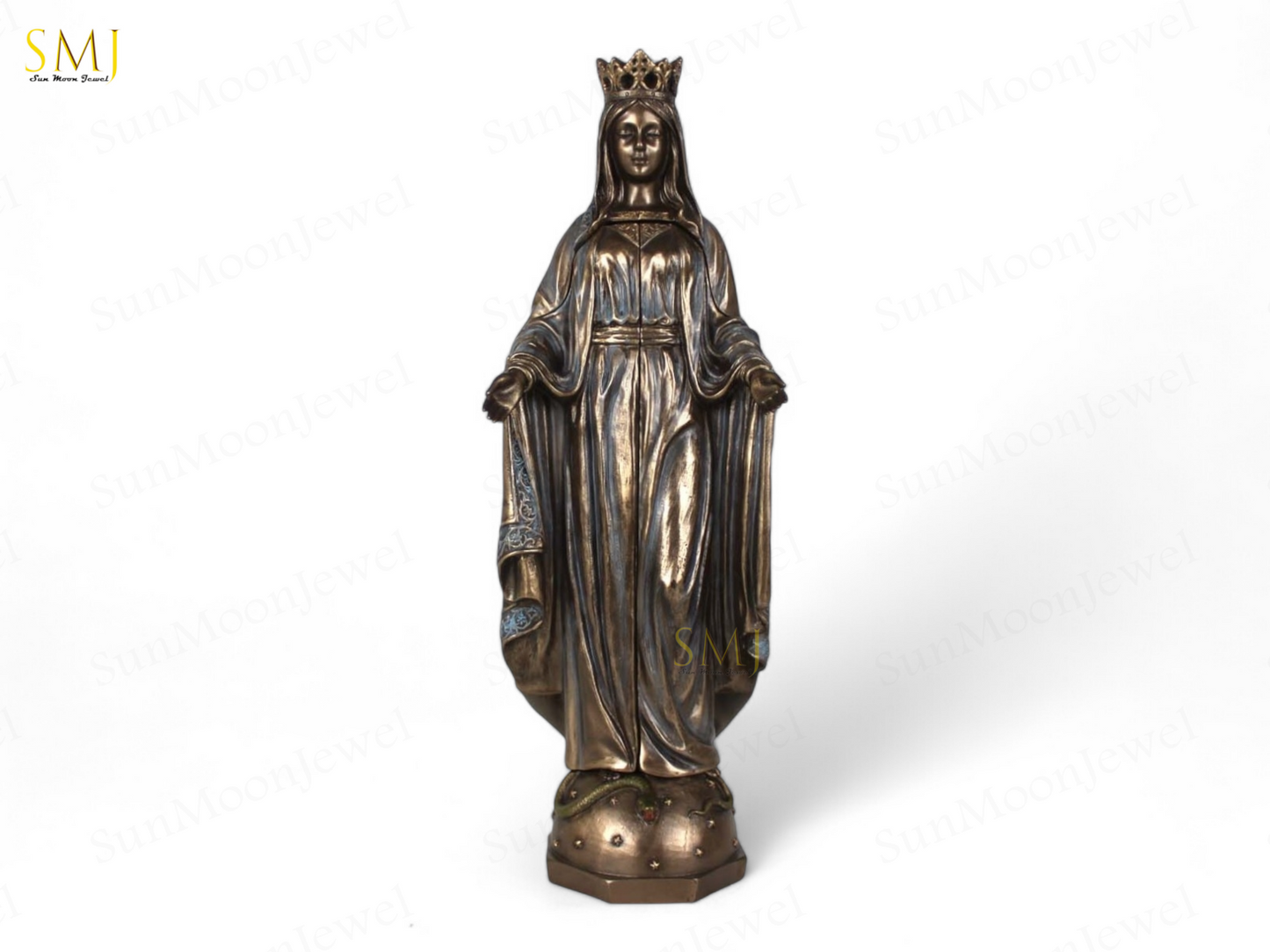 Saint Mary Statue with Church Handmade Virgin Mary Saint Home Decor Saint Mary