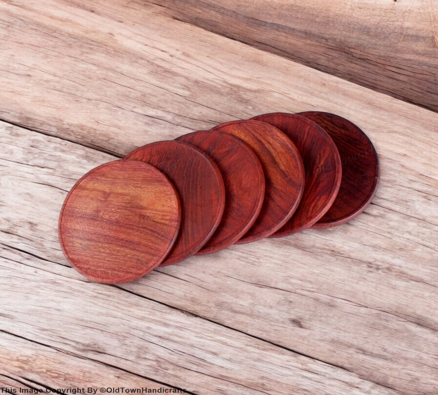 Coaster Handmade Wooden Coaster Set of 6 Lotus Design for Coffee Tea and Milk
