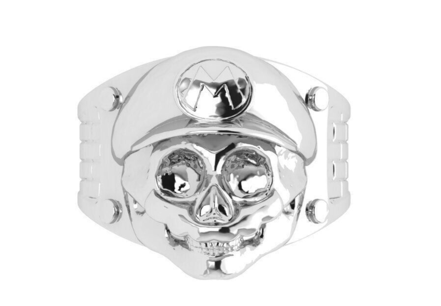 Silver Handmade Skull Biker Ring Gothic Plumbing Repairman Ring Men US5-15