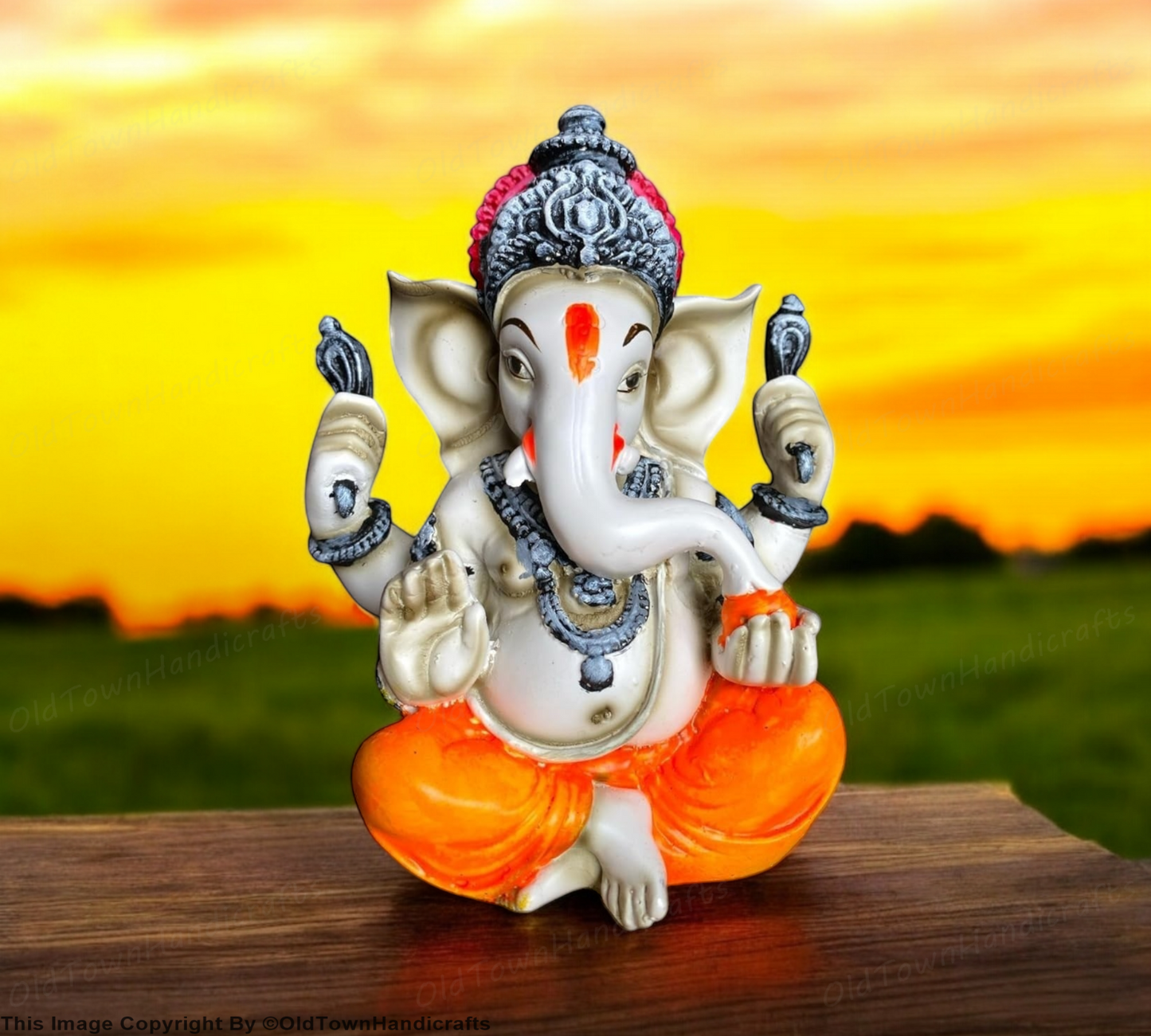 Ganesha Idol Polyresin Lord Ganesha Statue Decorative Showpiece for Home Decor