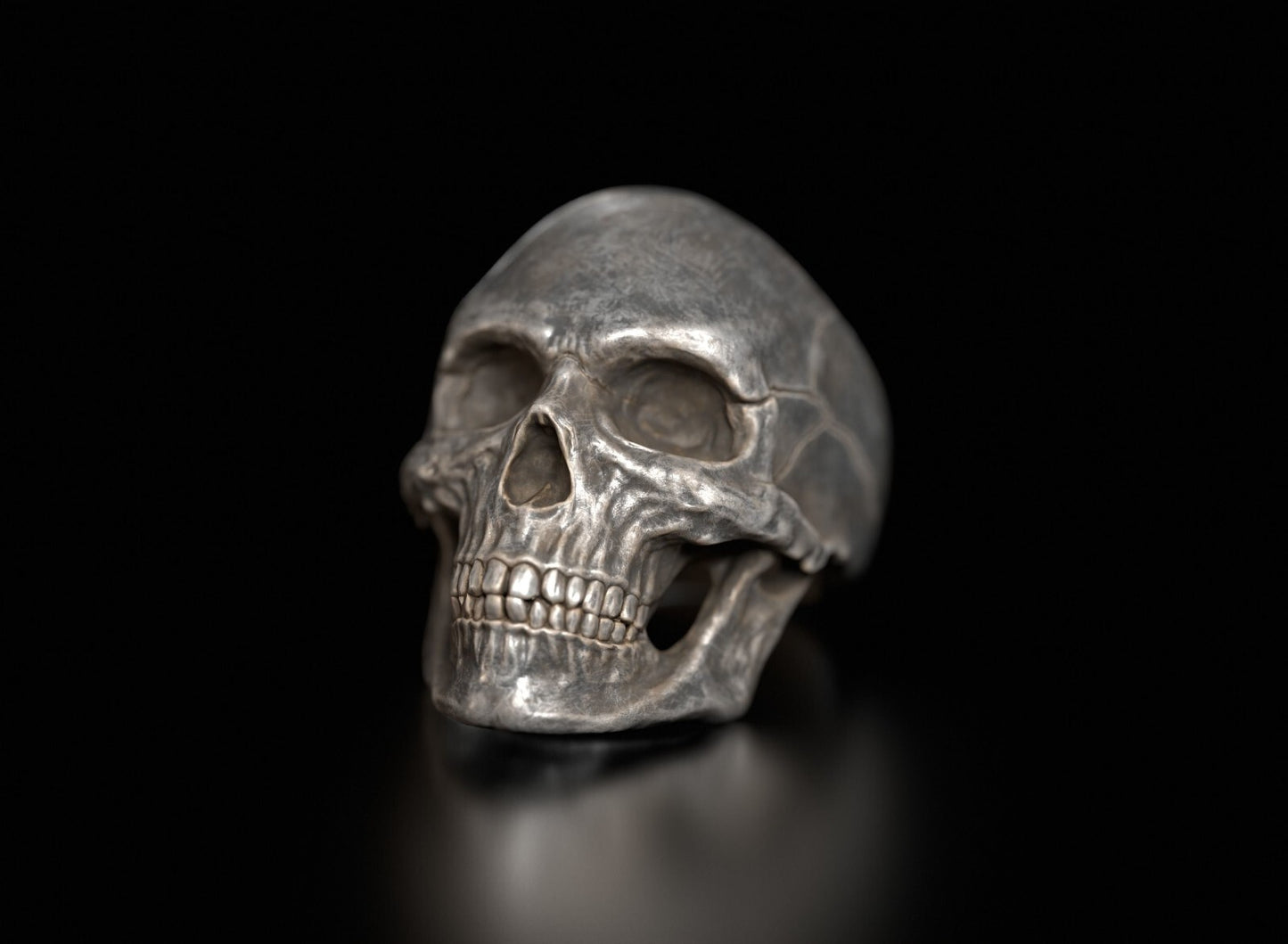 Skull Ring Silver Skull Ring Solid Gothic Biker Ring For Men Wedding Ring US5~15