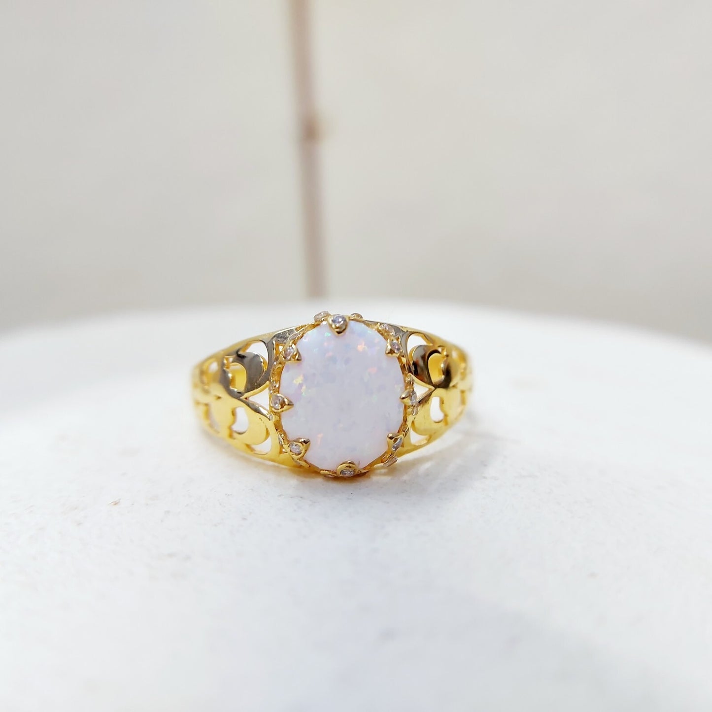 Vintage Opal Ring Silver Handmade Statement Ethiopian Opal Men Jewelry Us7~ 15