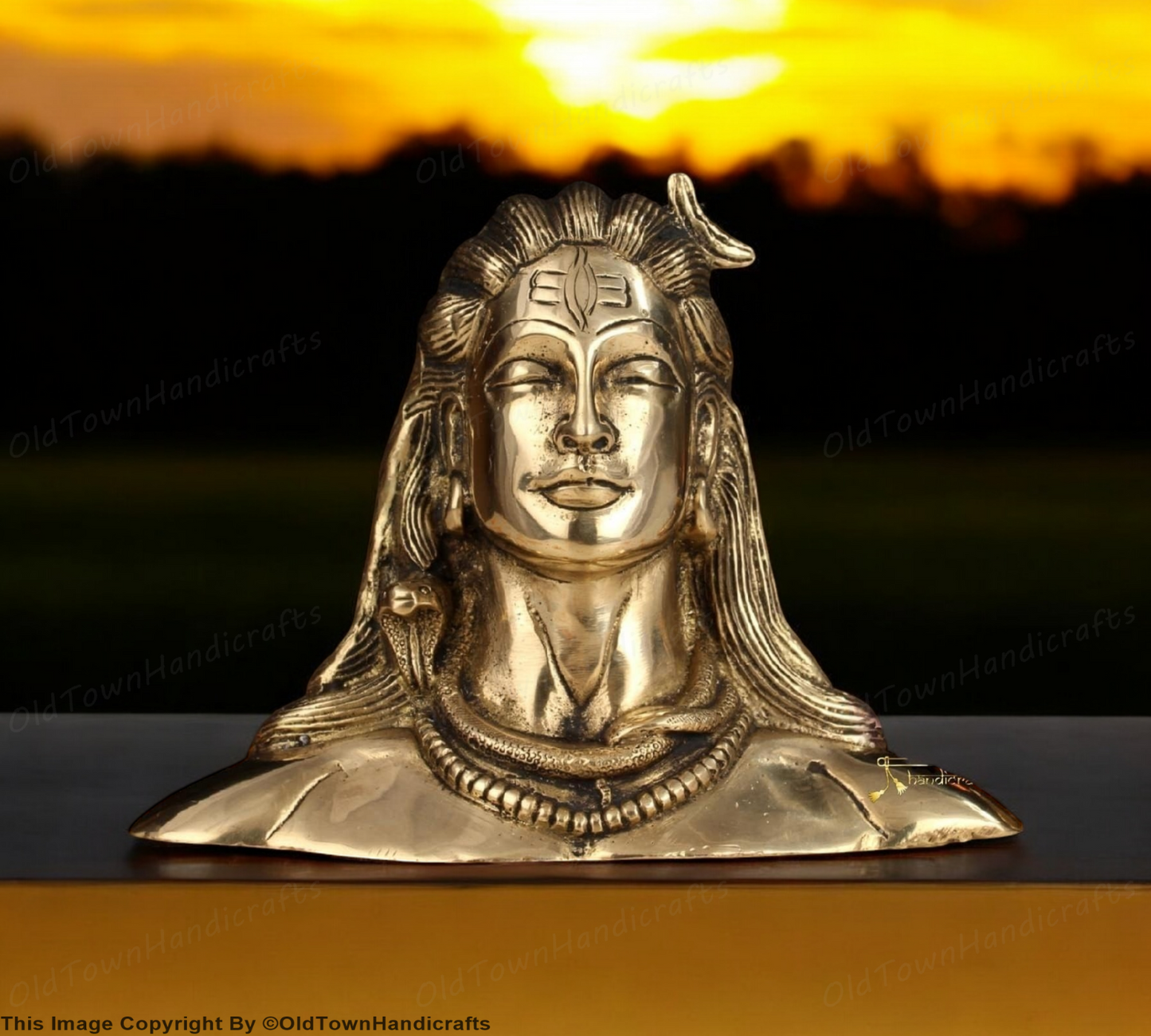 Brass Adiyogi Shiva Statue Lord Shiva Idol for Home Decor Shiva Statue Gift 4"