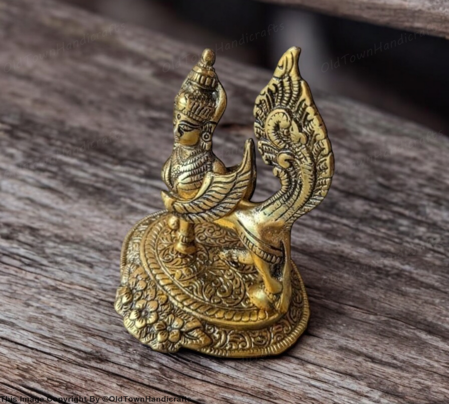 Handcrafted Brass Kamdhenu Cow Idol Gold Decorative Showpiece for Home Decor