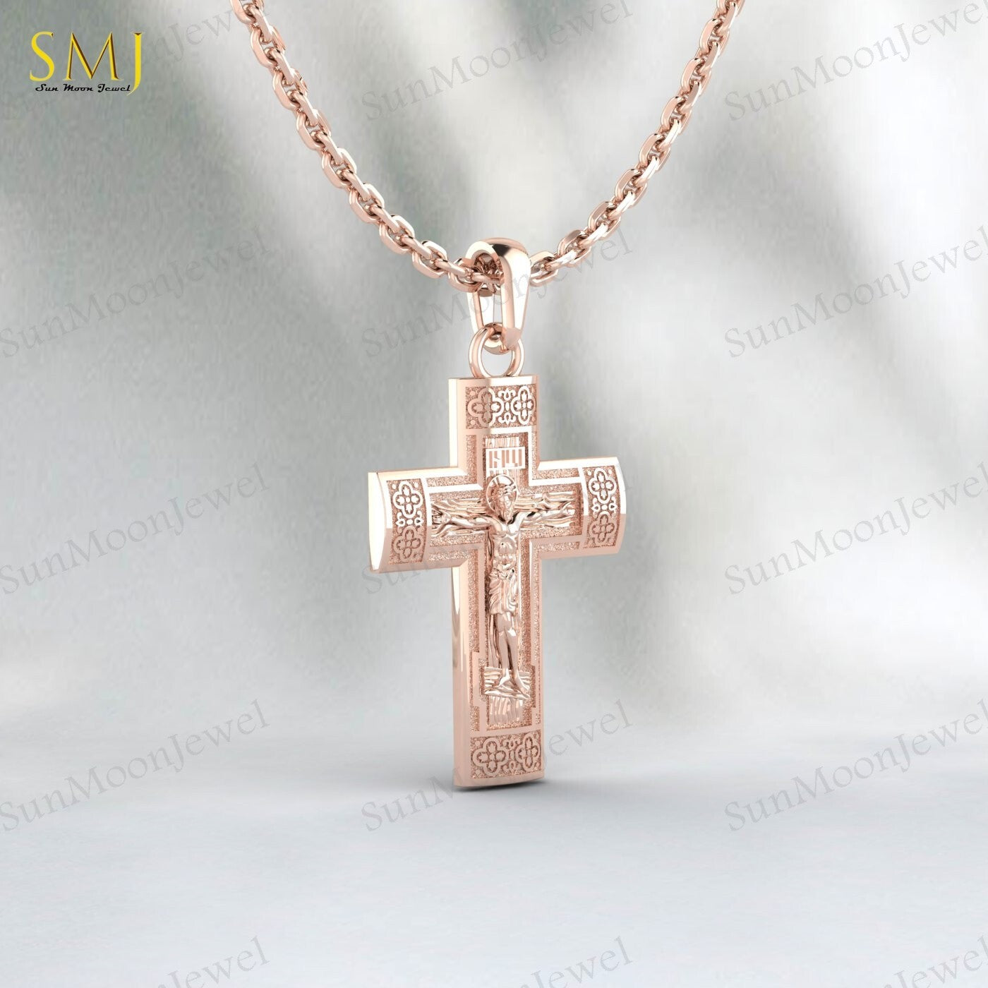 Jesus Ascension Necklace Christian Cross Religious Pendant 925 Silver Christmas