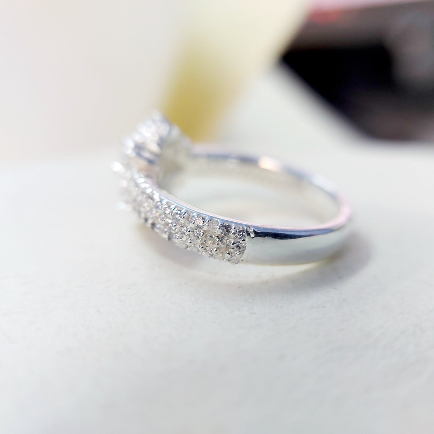 Halo Moissanite Flower Ring Lab Grown Silver Ring for Women Wedding Gift US5-15