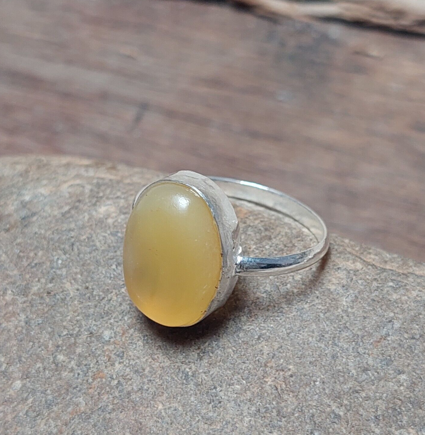 Yellow Jade 925 Sterling Silver Ring,Statement Ring,Everyday Ring,Gift For Her