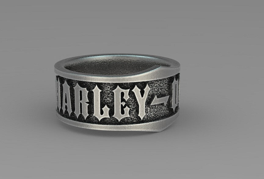 925 Sterling Silver Harley Davidson Iconic Band Ring US5~15 Stylish Design Ring