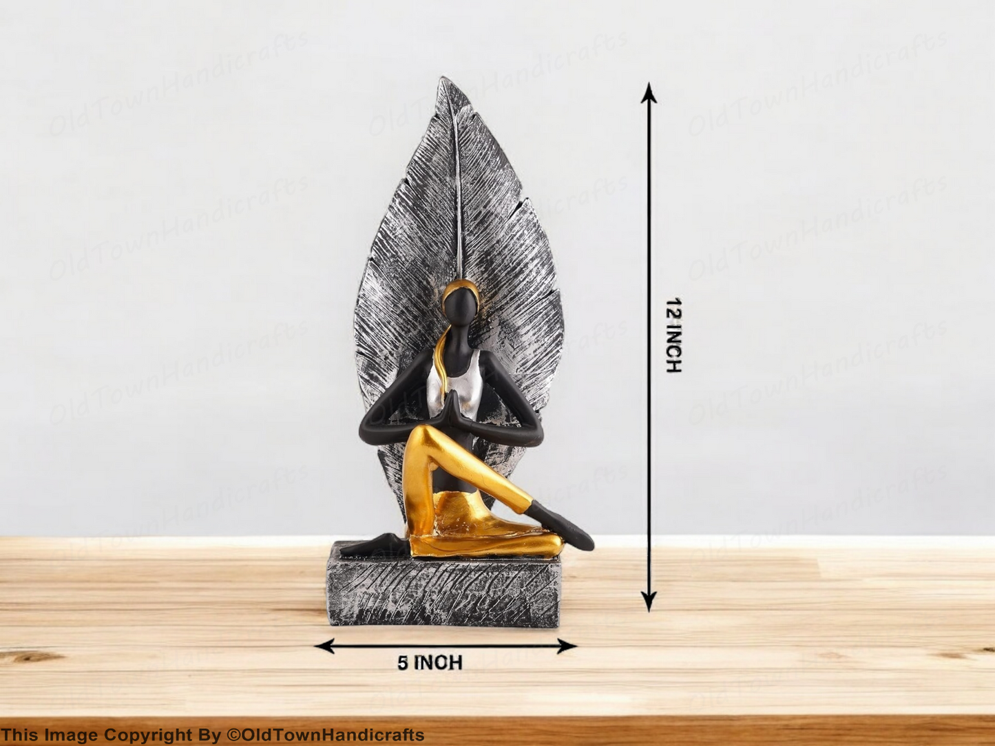 Antique Lady Yoga Poses Showpiece for Home Decor Office Garden Polyresin Statue