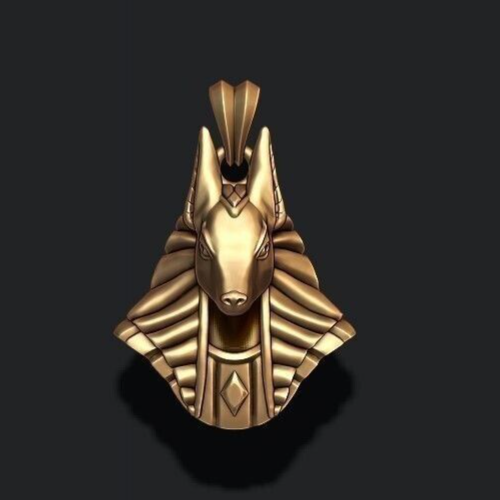 Egyptian Anubis Head Brass Pendant Mythology Charm Gift Jewelry Anubis Necklace