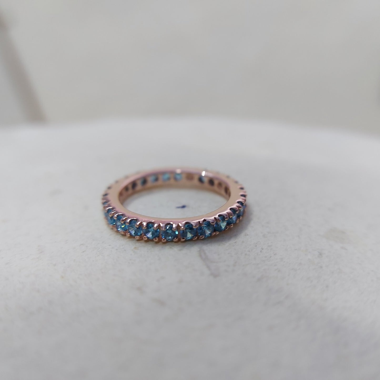 Eternity Topaz Band London Blue Topaz Gemstone Wedding Band Silver Ring Us5~15