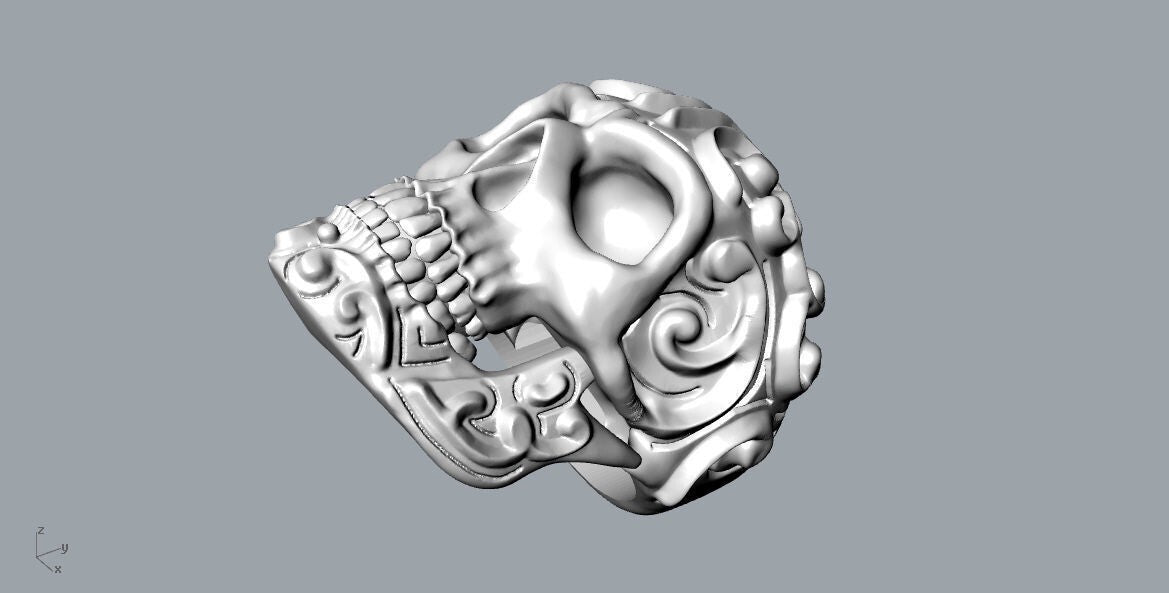925 Sterling Silver Biker Skull Ring Gothic Rider US5-15 Fashion Jewelry For Men