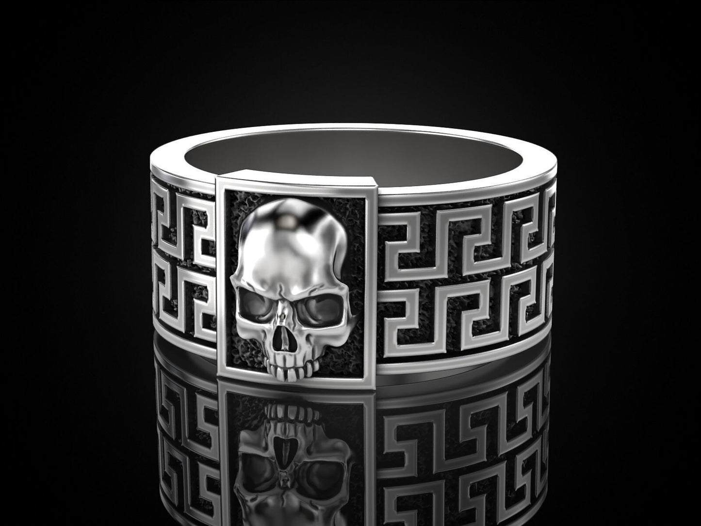 925 Sterling Silver Gothic Skull Ring Men's Biker Punk Heavy Gothic Ring US7~15