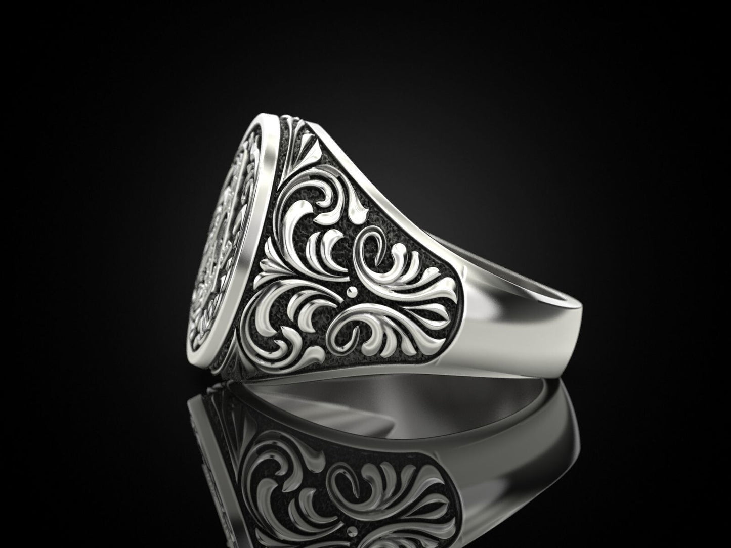 Mason Ring 925 Sterling Silver Freemason Square and Compasses Emblem Ring US7-15