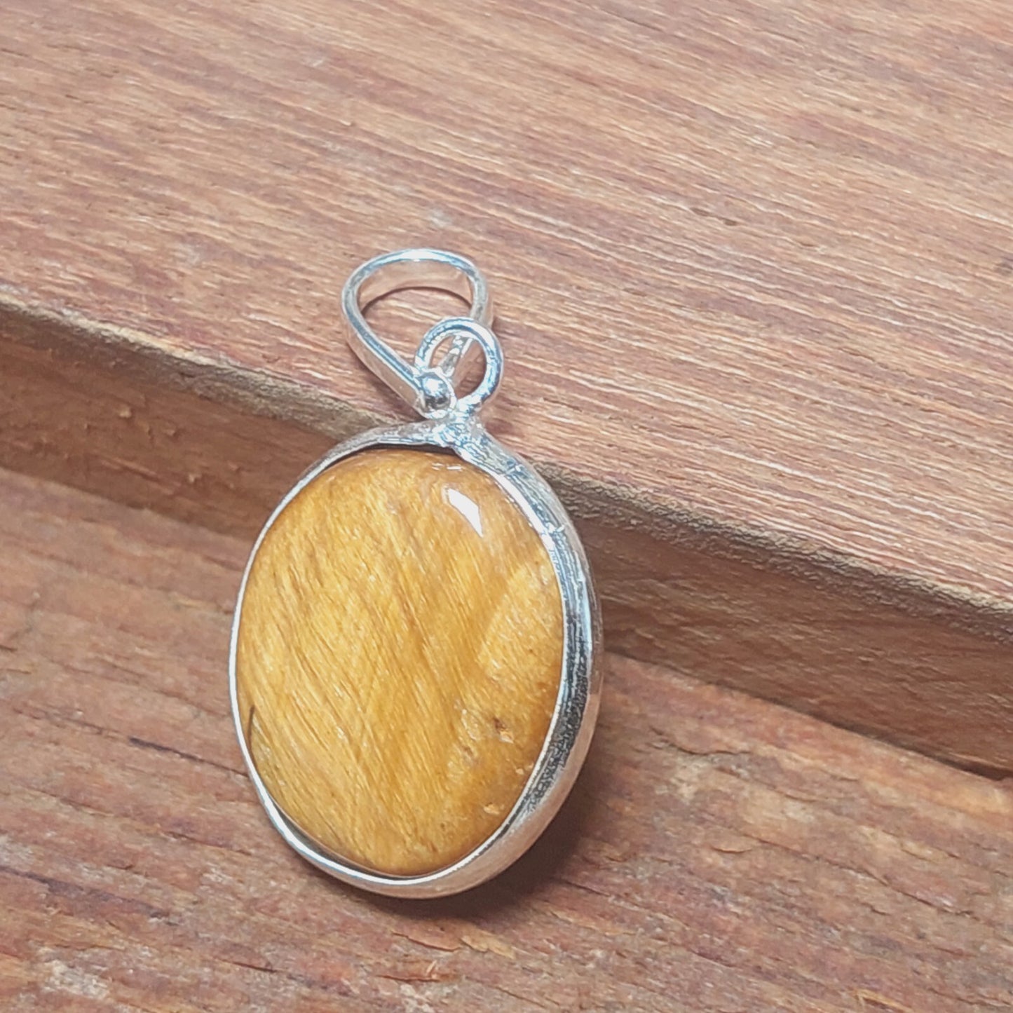 925 Sterling Silver Genuine Round Tiger Eye Pendant Necklace Gift For Her