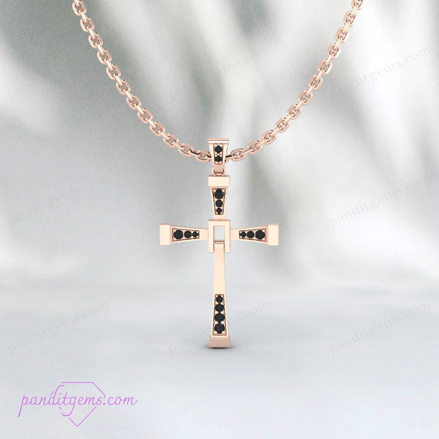 Dainty Religious Cross Pendant Necklace for Men in 925 Sterling Silver.