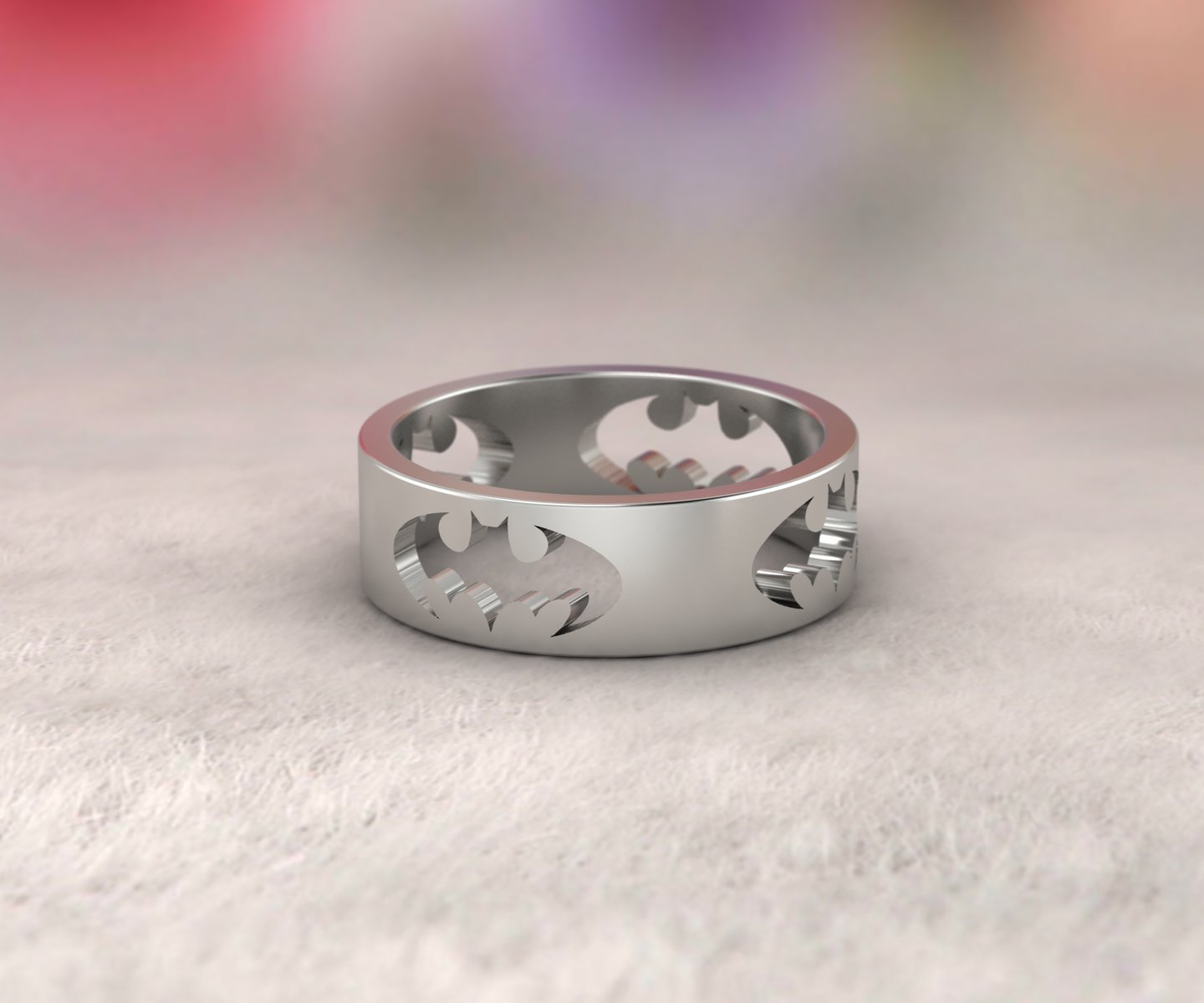 High-quality bat design ring in sterling silver, a unique engagement gift for him or her.