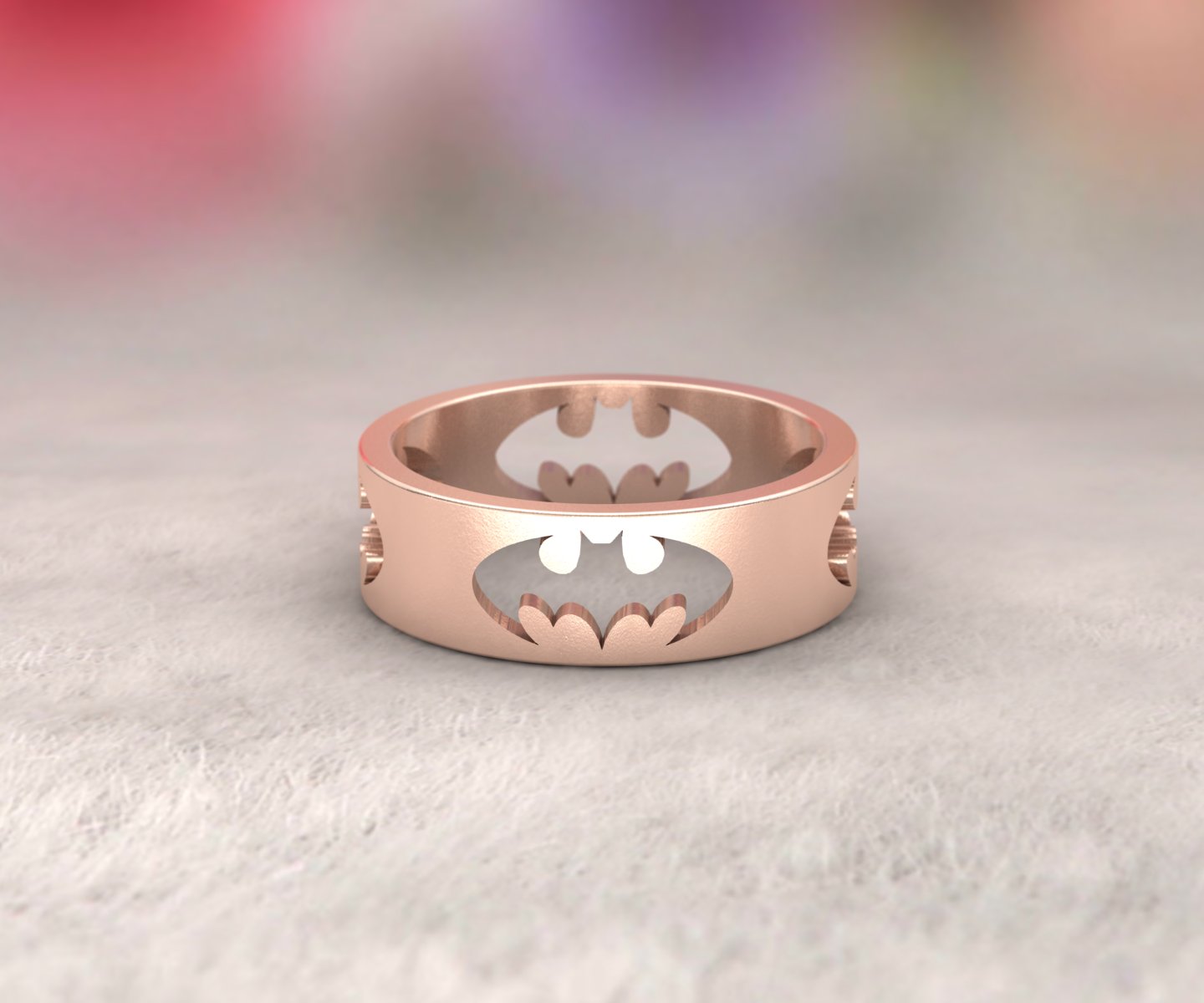 Men’s sterling silver Batman-inspired ring with a bold bat emblem, gothic statement piece.