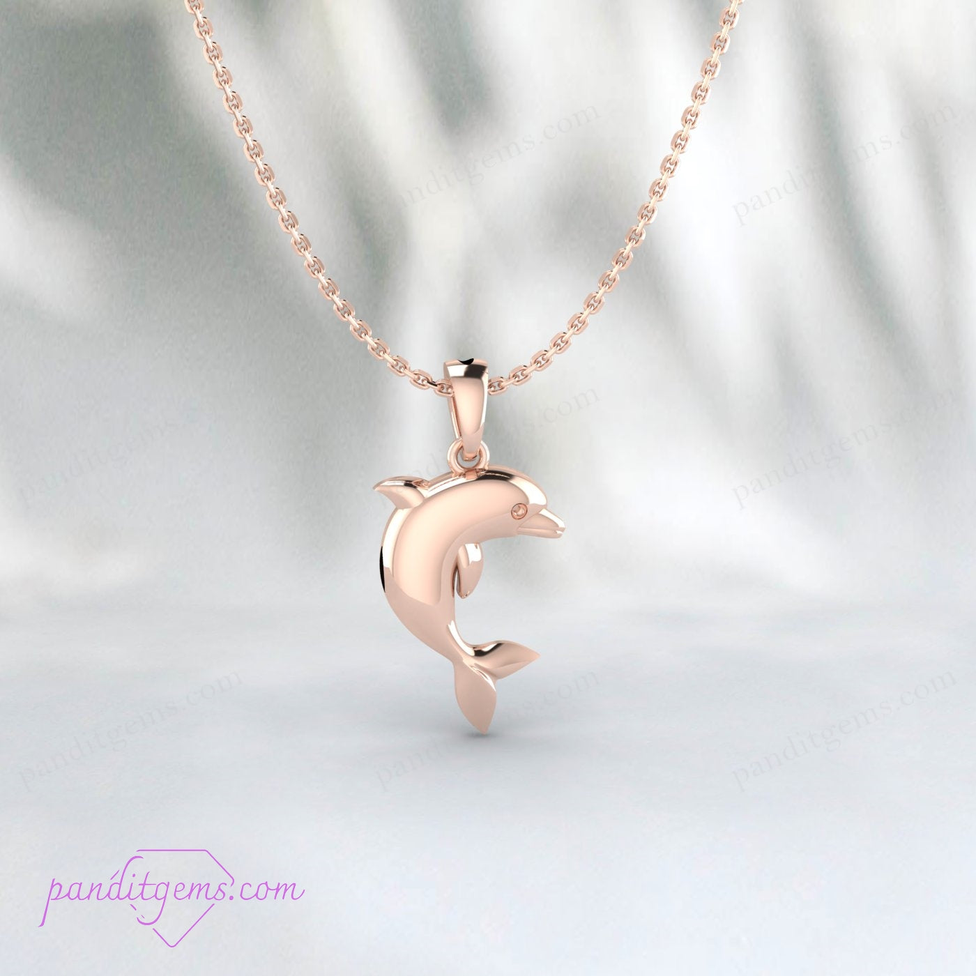 "Minimalist dolphin pendant in 925 sterling silver, perfect for daily wear."