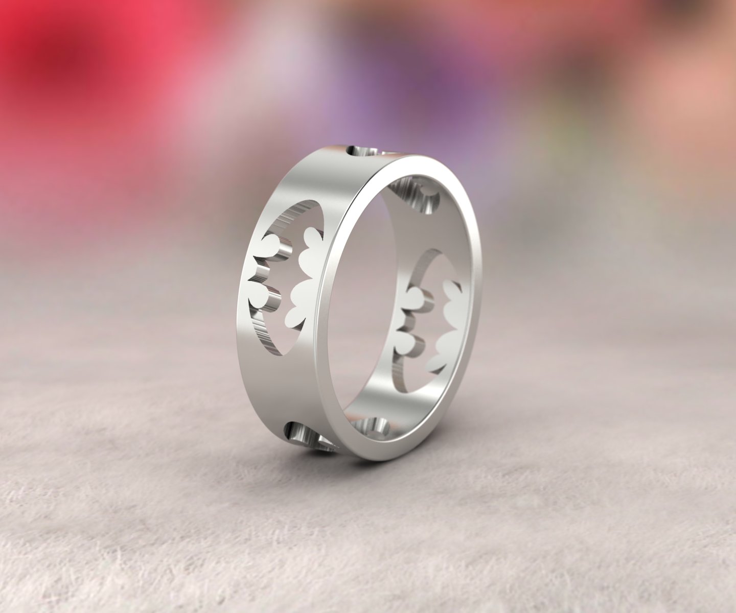 Superhero-inspired bat ring made of sterling silver with personalized engraving options.
