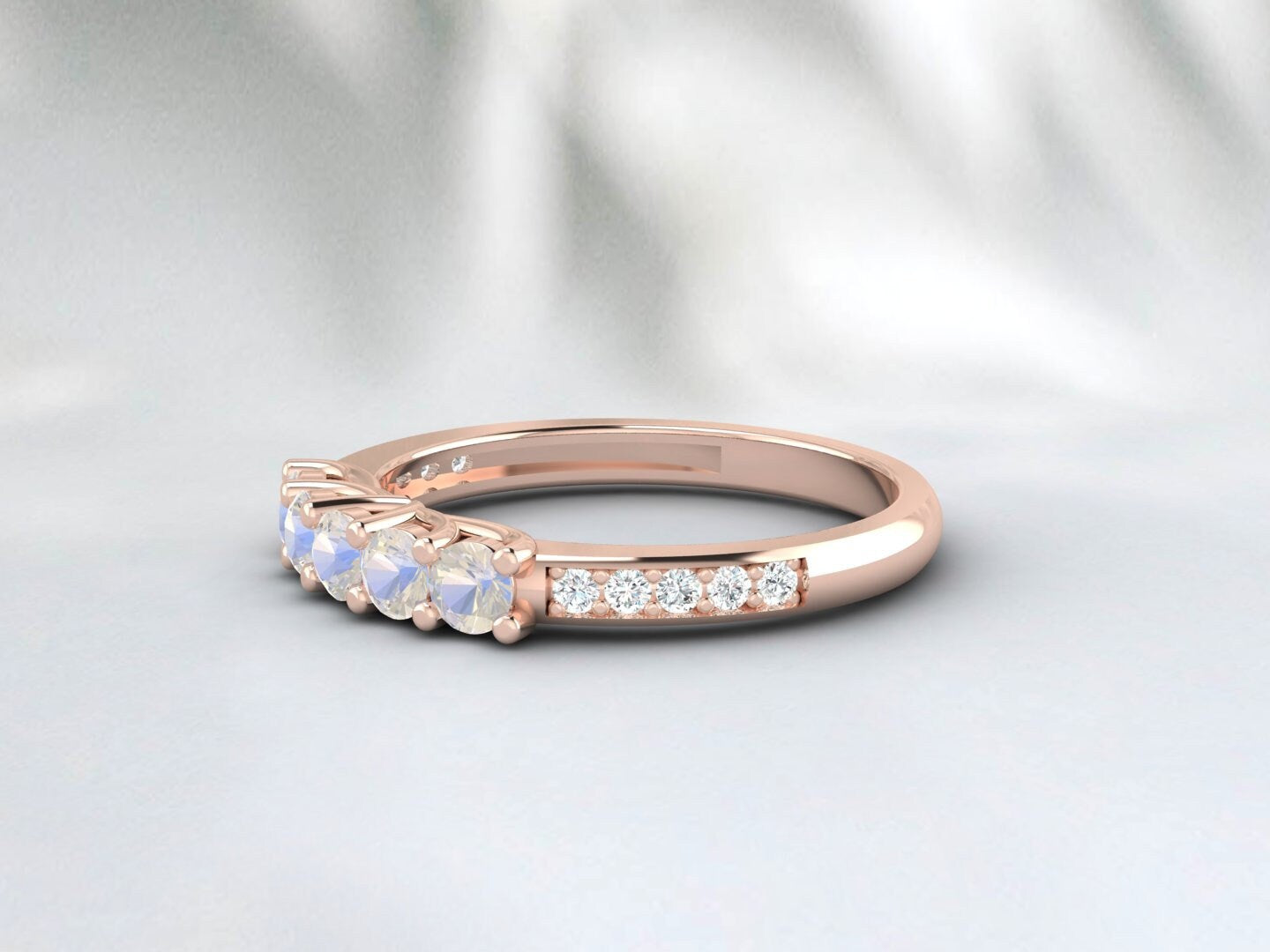 قوس قزح Moonstone خاتم الخطوبة خاتم دقيق خاتم الوعد خمر