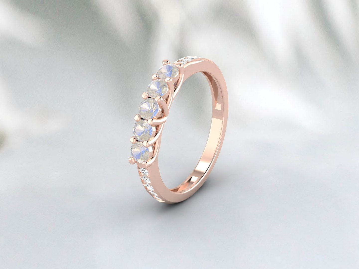 قوس قزح Moonstone خاتم الخطوبة خاتم دقيق خاتم الوعد خمر