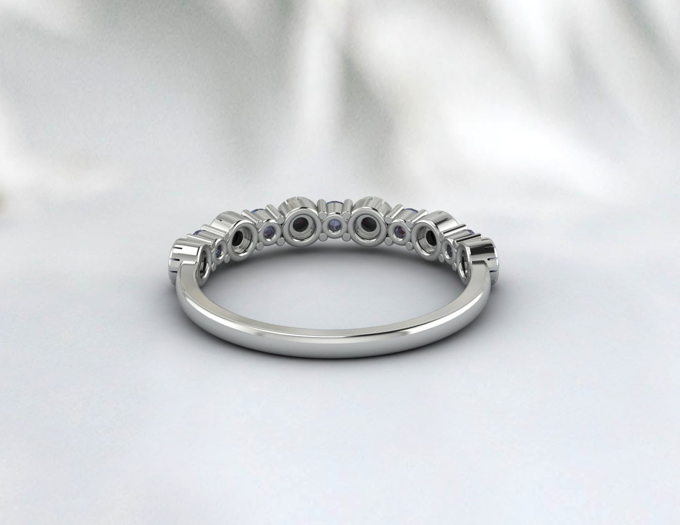 Opal Alexandrite Half Eternity Band Opal Wedding Jewelry for Women