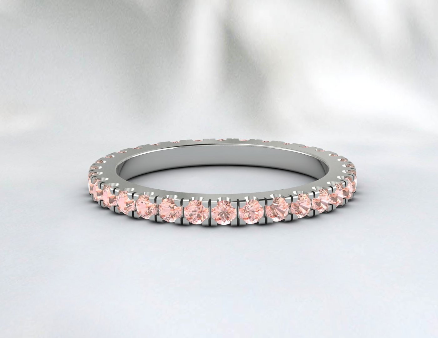 Morganite Band Full Eternity Band Alliance Anniversaire Bague
