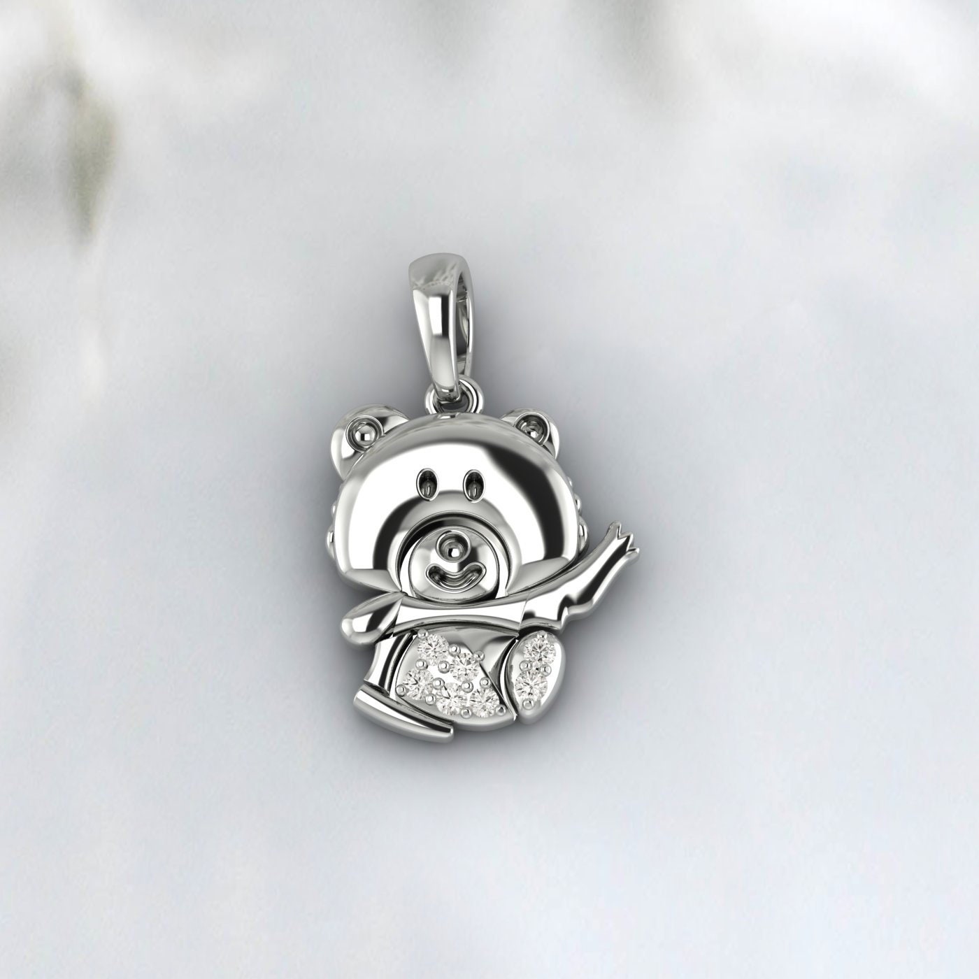 Teddybär Halskette, Bär Ohrringe, 18K vergoldete Halskette, Silber Ohrstecker, zierliche Bär Halskette, Süße Anhänger Halskette