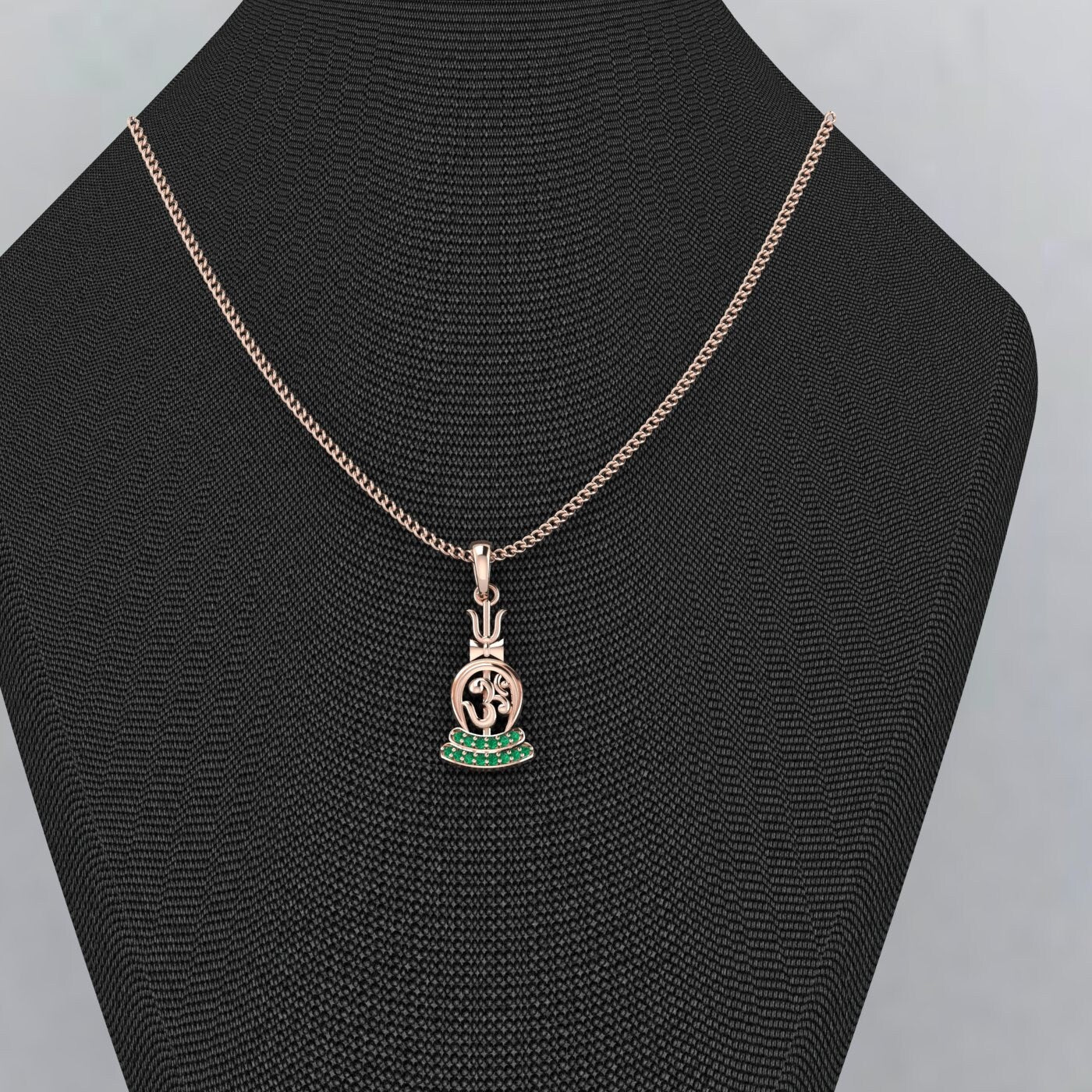 Emerald Om 925 Sterling Silver Hindu Idol Lord Shiva Trident/Trishul Pendant Handmade Pendant Shiva Pendant Unisex Pendant Gift Ideas
