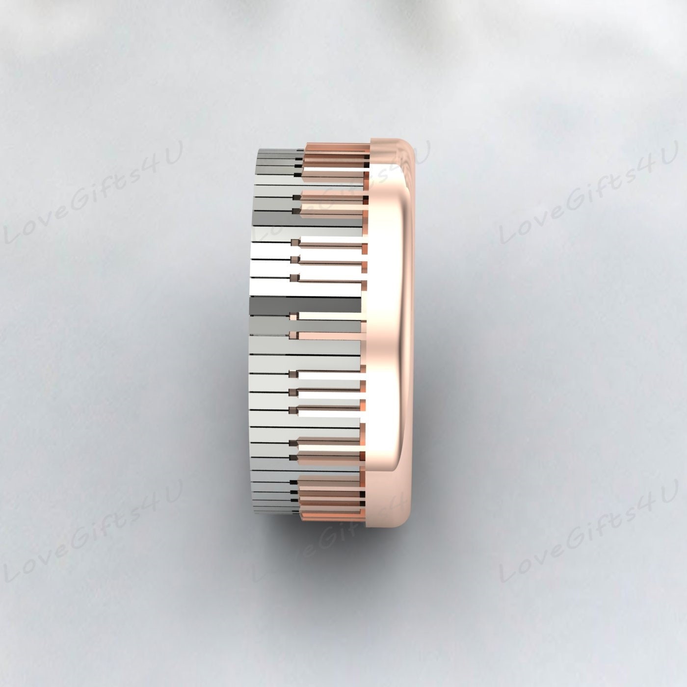 Piano Ring Sterling Silver 925 | Music Jewelry Laser Engraved Piano Keys