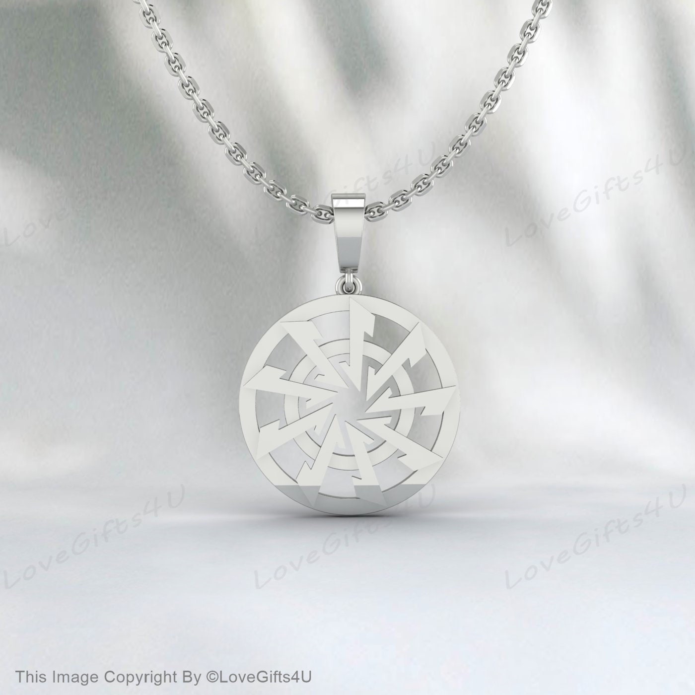 Handgemachte Halskette mit Anhänger aus Edelstahl für Wikinger, heidnisches Sonnenrad-Symbol, Odin, Medaillon, Wicca, schwarze Sonne, uraltes Symbol, bedruckter Ton
