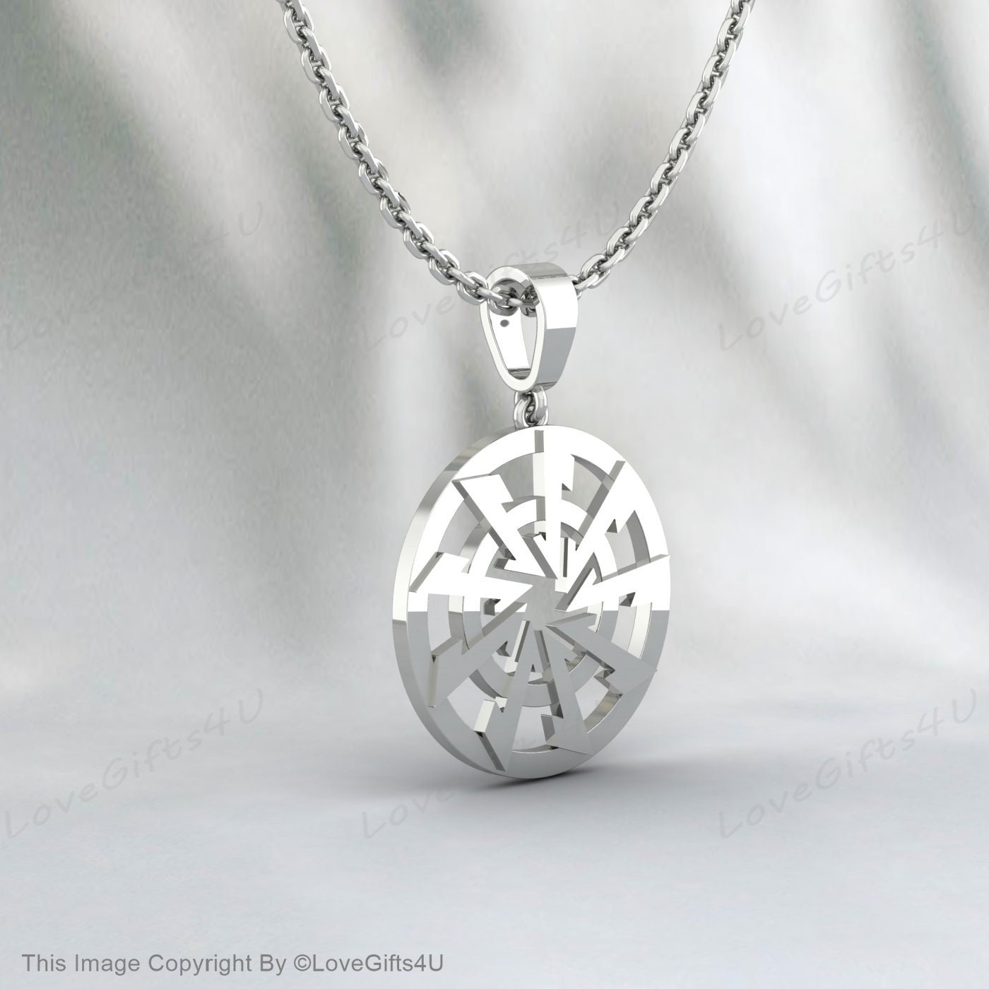 Handgemachte Halskette mit Anhänger aus Edelstahl für Wikinger, heidnisches Sonnenrad-Symbol, Odin, Medaillon, Wicca, schwarze Sonne, uraltes Symbol, bedruckter Ton
