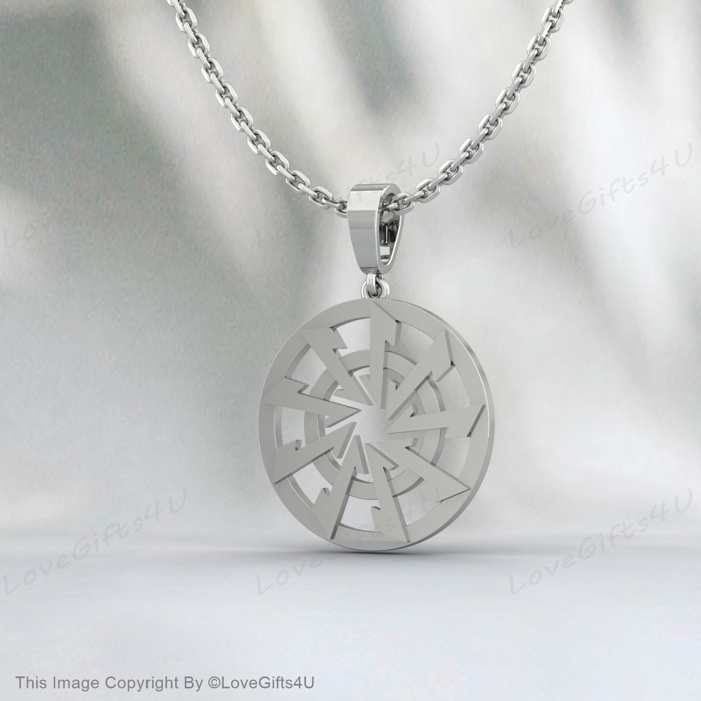 Handgemachte Halskette mit Anhänger aus Edelstahl für Wikinger, heidnisches Sonnenrad-Symbol, Odin, Medaillon, Wicca, schwarze Sonne, uraltes Symbol, bedruckter Ton