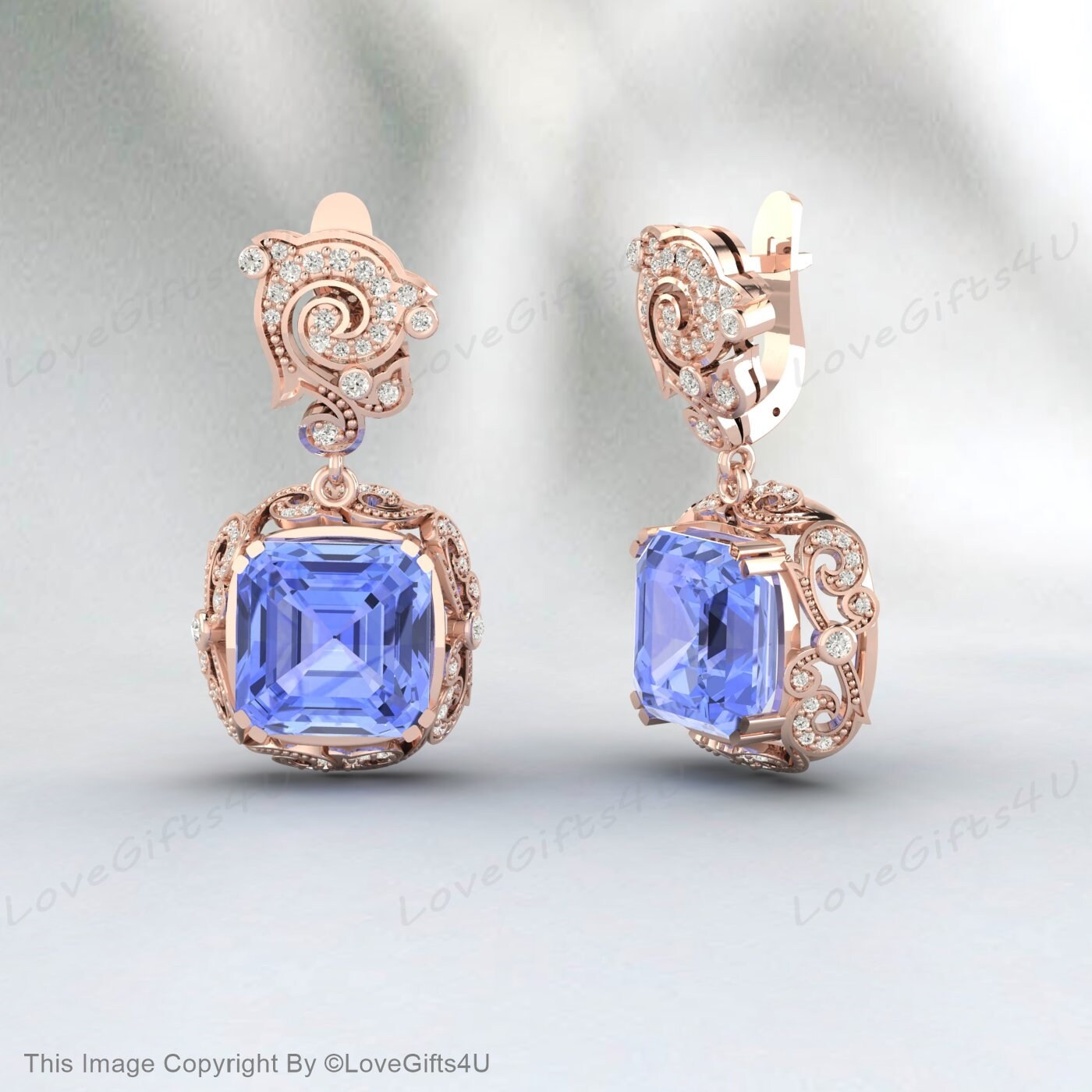 Gelbgold Ohrringe, Tansanit Ohrhänger 14k Gelbgold, Geburtsstein Dezember, Echter Tansanit, Goldohrringe, Minimalistischer Schmuck