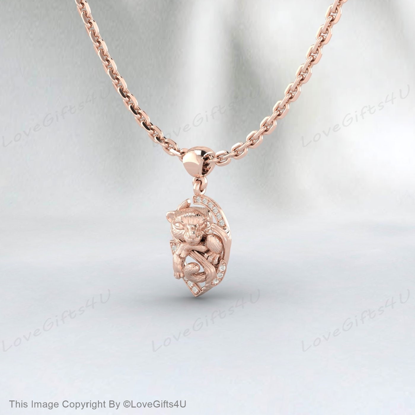 Lion Head Vintage Necklace Animal Jewelry Rose Gold Lion Charm Pendant
