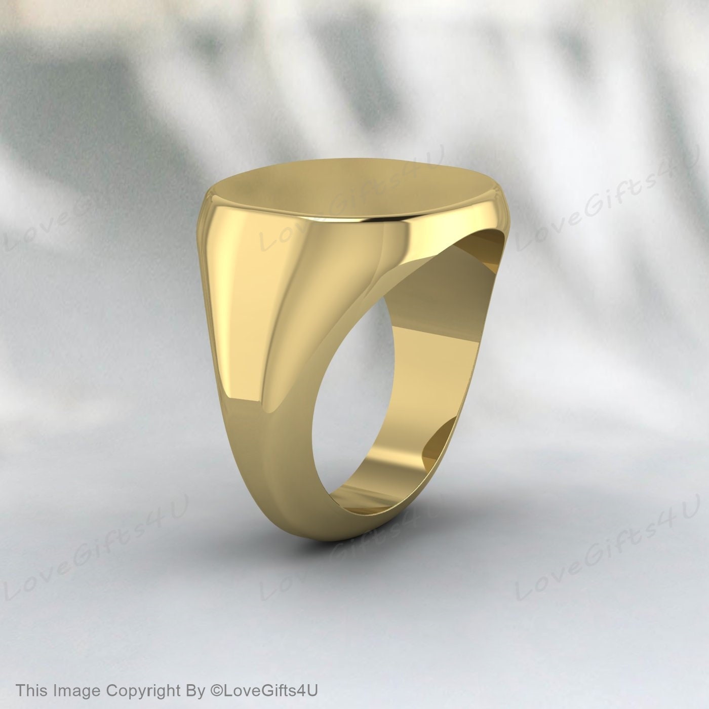 Cloud Signet Ring Sterling Silver 925 | Square Pinky Ring Engraving Custom
